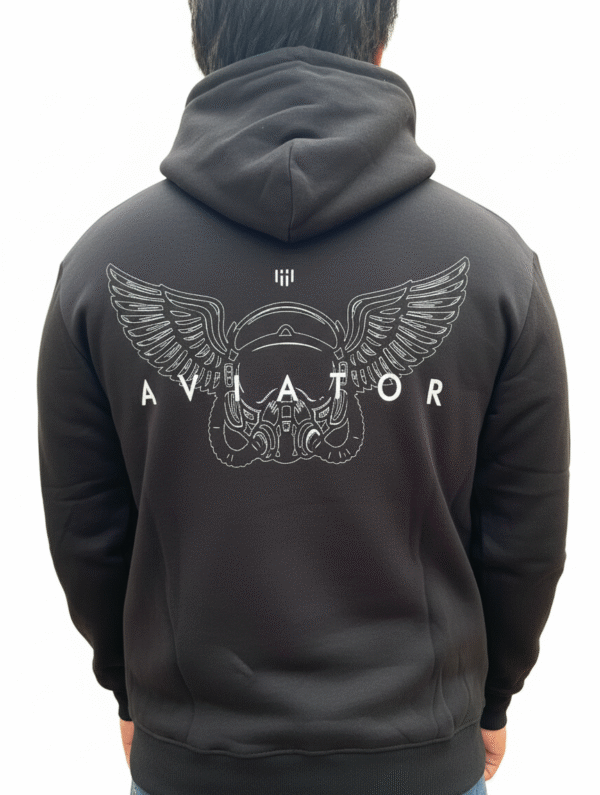 Double sided aviator back printed hoodie Double-Sided Aviator Hoodie