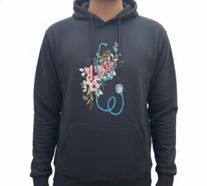 Floral Stethoscope Hoodie | Printed Hoodie
