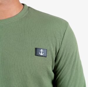 Olive Green Textured Long Sleeve