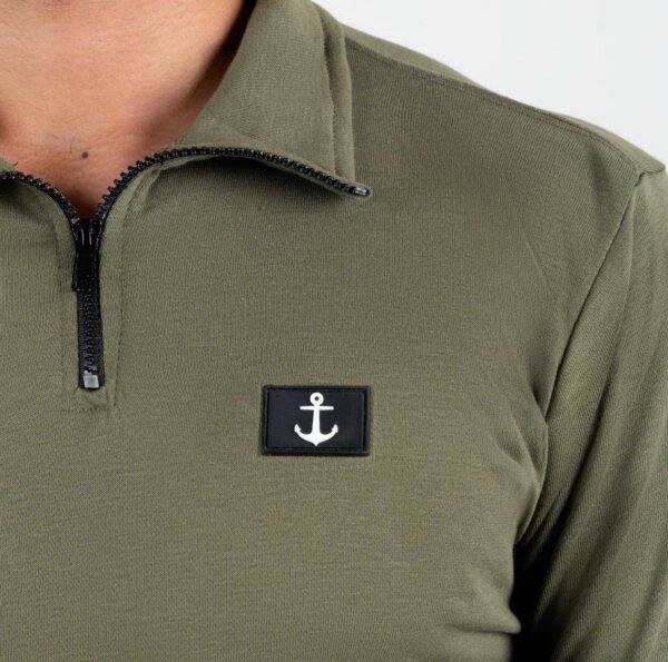 Olive Green Quarter-Zip Pullover